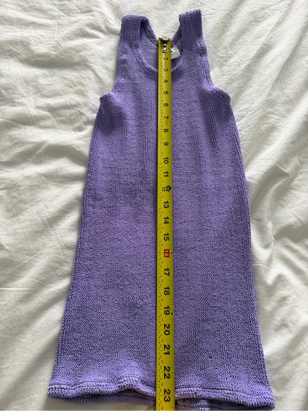 Hunza G Purple Lilac Ribbed Tank Mini Resortcore Swim Dress - Picture 9 of 13